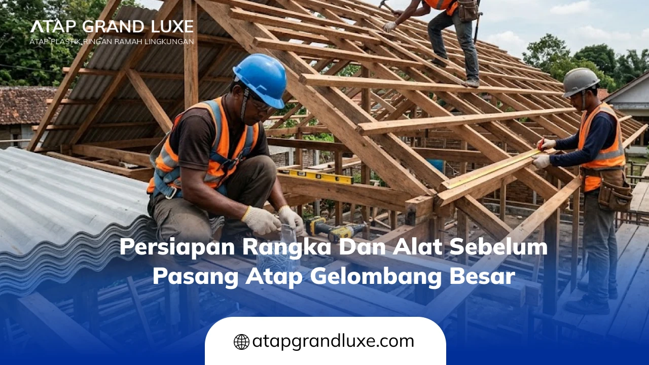 Persiapan Rangka dan Alat Sebelum Pasang Atap Gelombang Besar